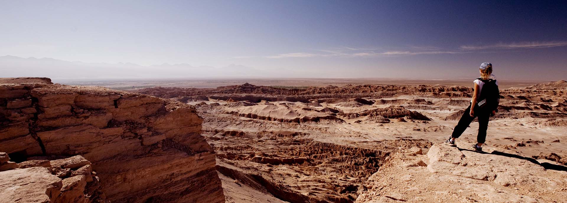 A young girl viewing the Martian landscapes of the Atacama Desert