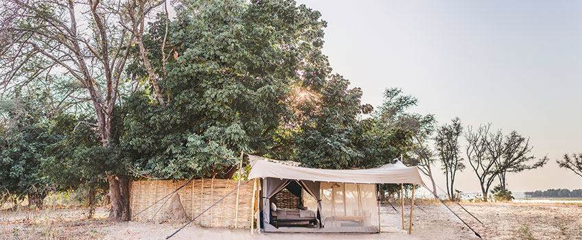 A typical mobile tented camp for affordable safaris