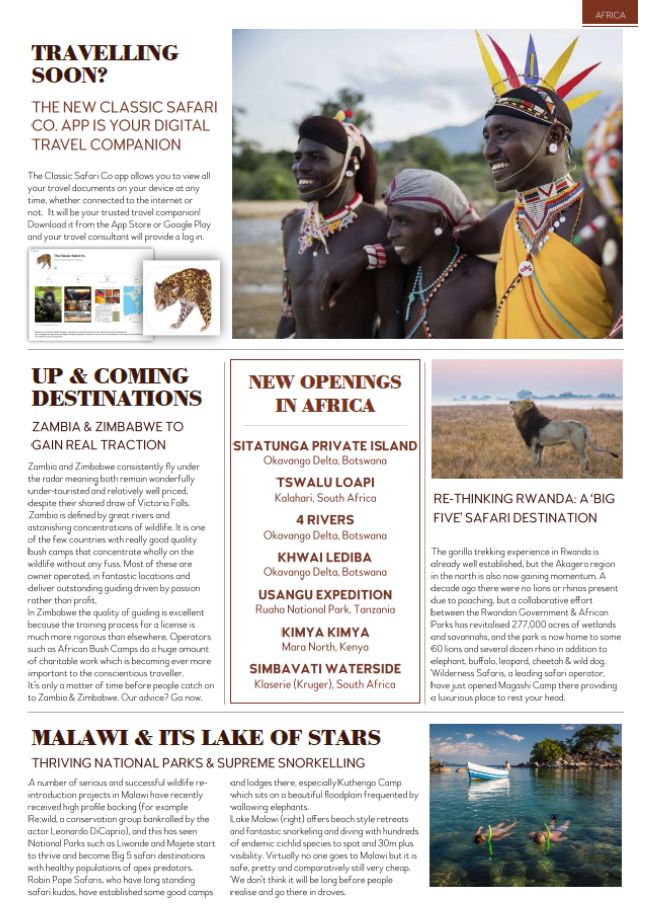 Alternative Safari Destinations, including Zambia, Zimbabwe, Malawi & Rwanda