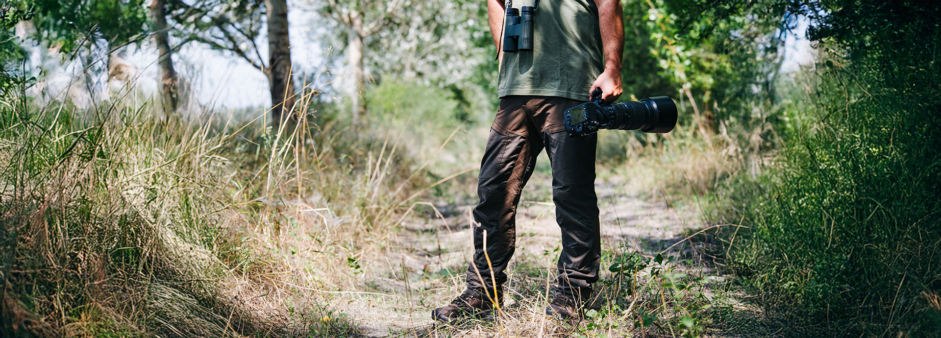 Photographer on African wildlife safari