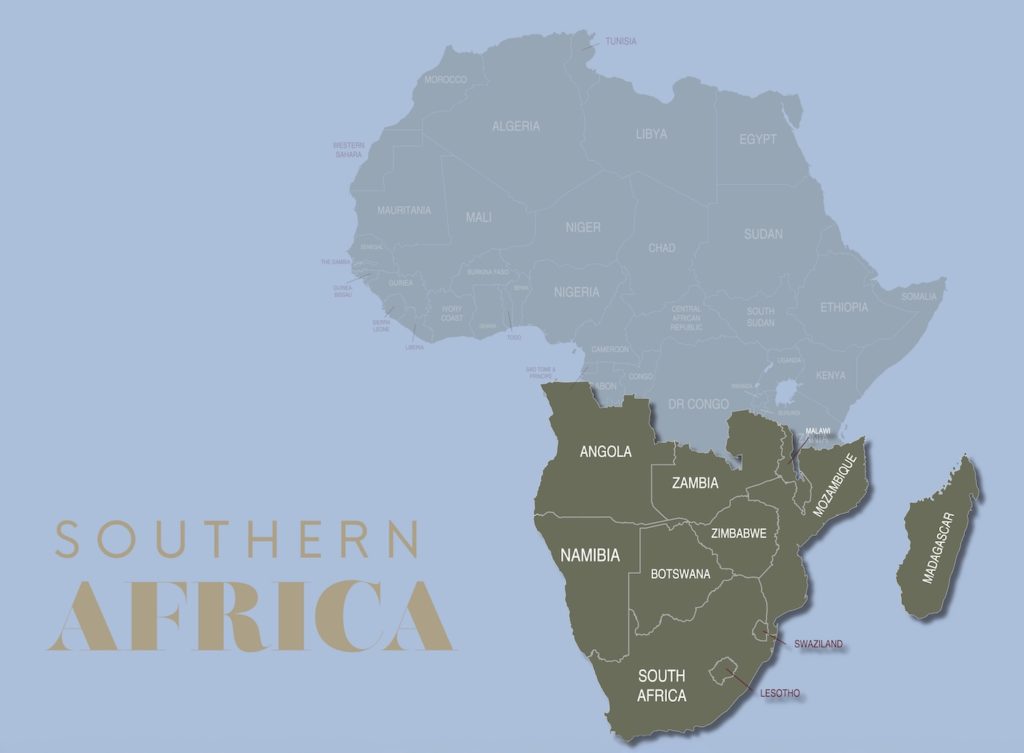 Southern Africa Map - African Safari