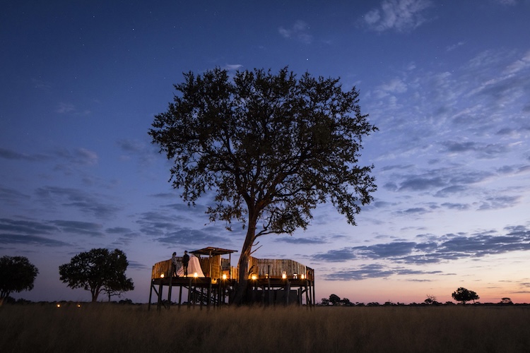 Elevated sleepout in Hwange National Park, Zimbabwe