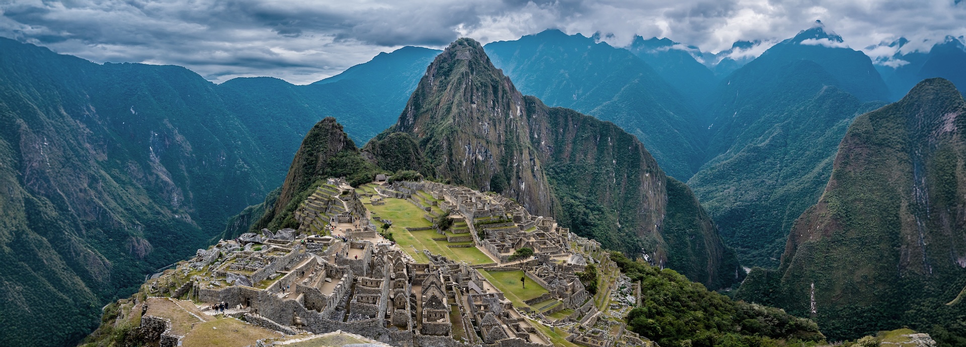 Overview of the lost inca city Machu Picchu in Peru.