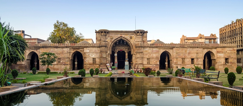 Ancient Mosque Near Sidi Saiyad Masjid in Ahmedabad, Gujarat, India.