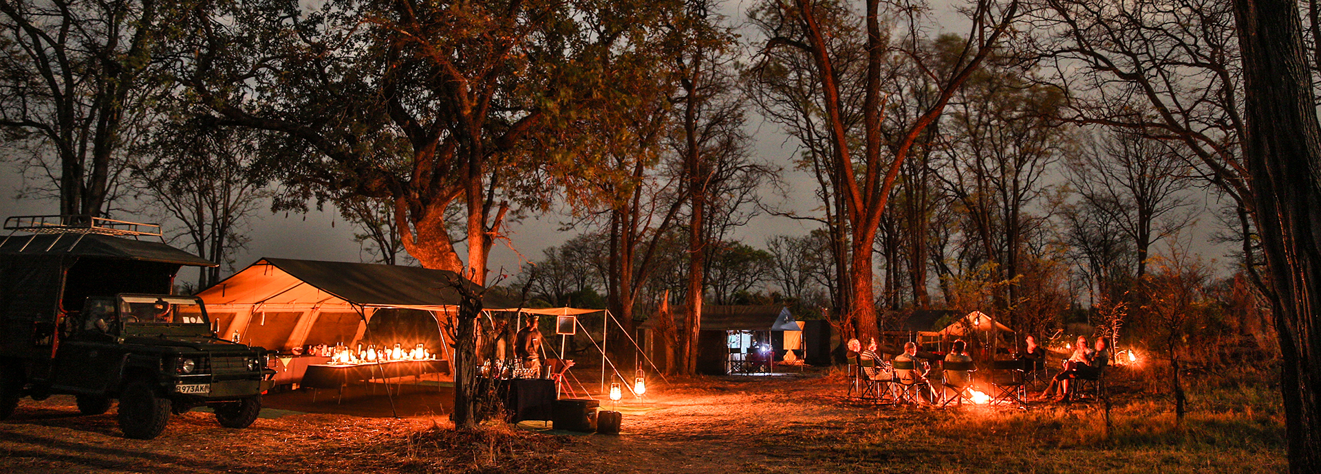 Share stories back at camp around the fire with your group while on safari with Roger Dugmore