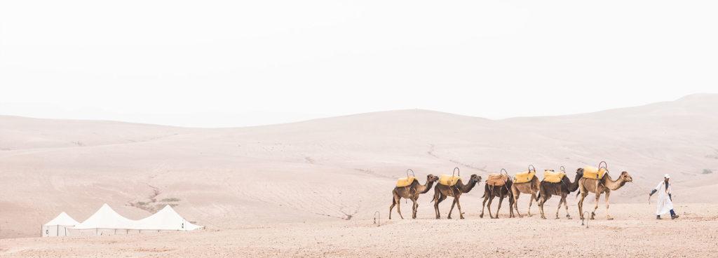 360 degree views of the Agafay Desert at Scarabeo Desert Camp