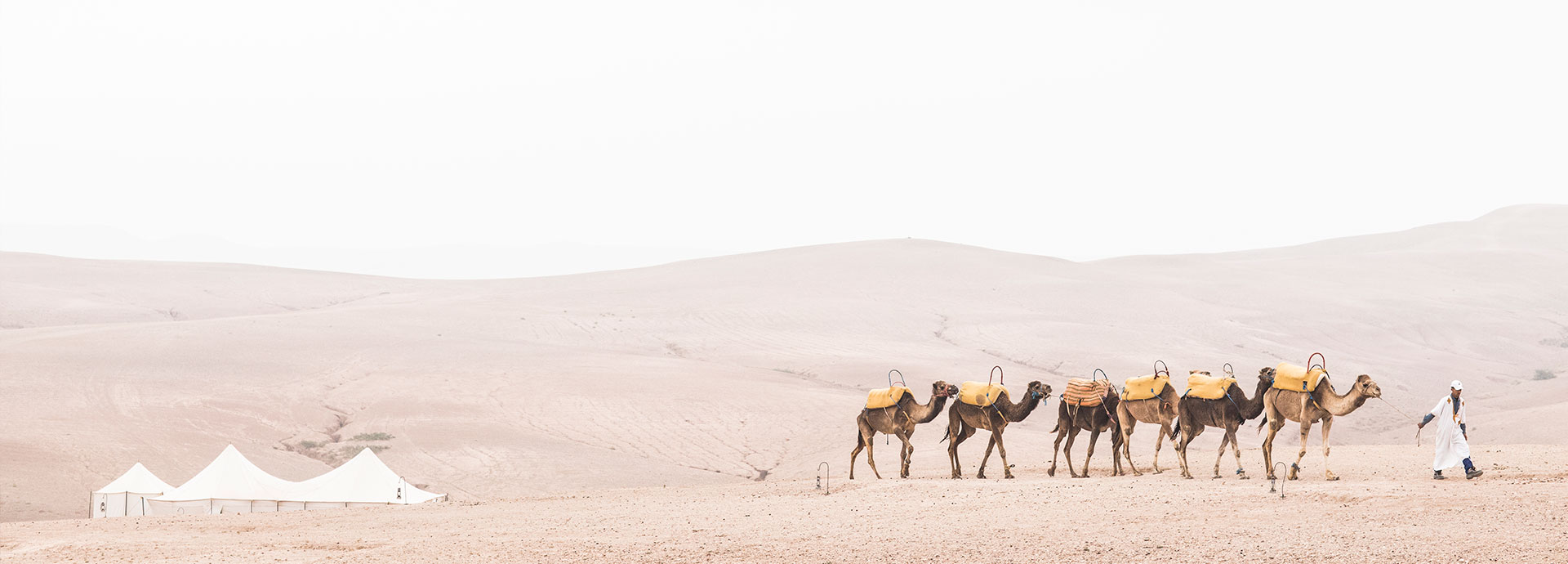 360 degree views of the Agafay Desert at Scarabeo Desert Camp