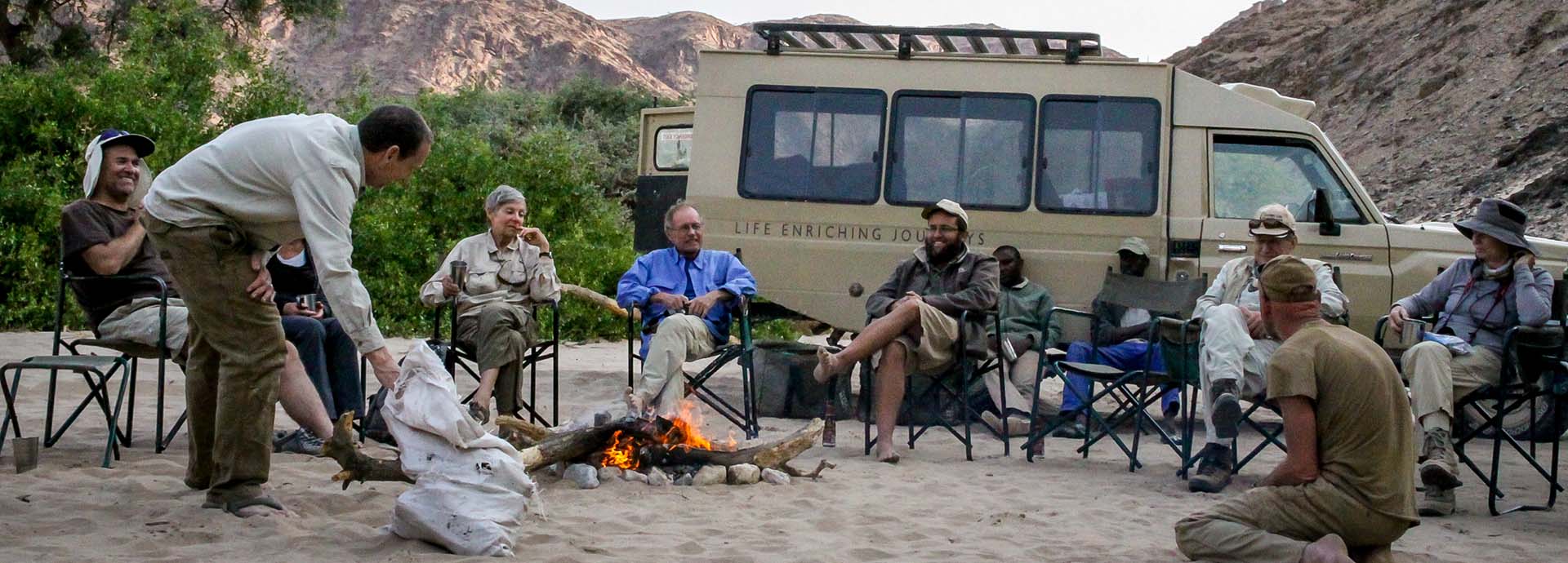 Share stories around the campfire on an Ultimate Safaris mobile camping itinerary