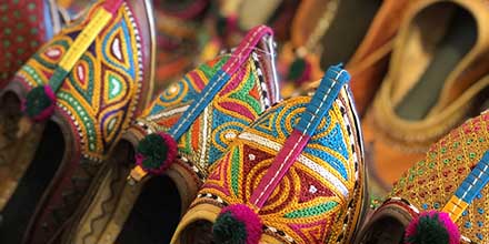 Hand-woven Indian slippers