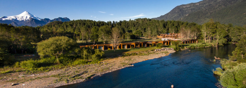 Hotel Vira Vira on the banks of Liucura River in Chile's Lake District