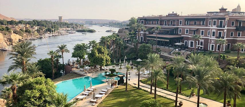 Sofitel Legend Old Cataract Aswan - the pool and Nile River - holiday here in Egypt