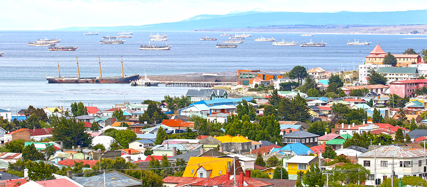 The colourful houses of Punta Arenas - a launching port for explorations to Antarctica