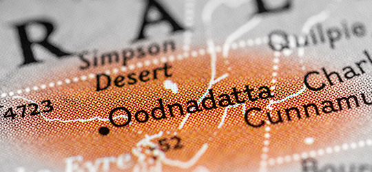 A map of the Simpson Desert, Australia