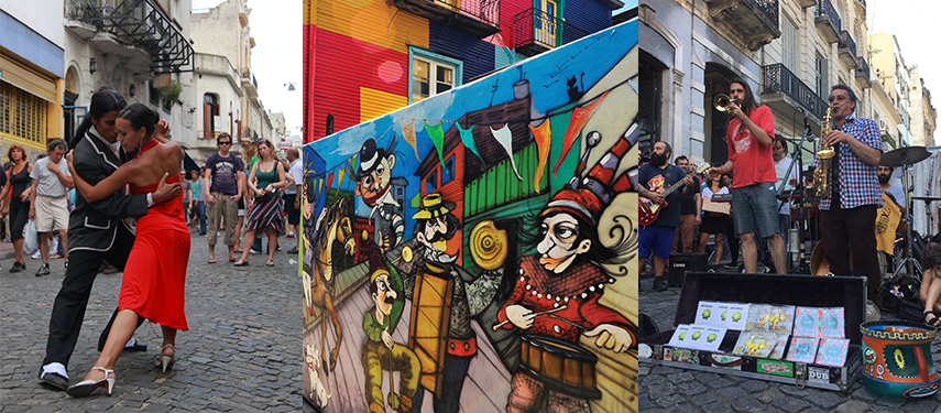 Buenos Aires City scenes, flamenco and street art