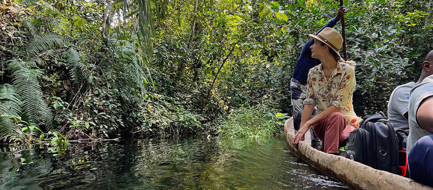 Canoeing during Congo Basin Safari Cruise