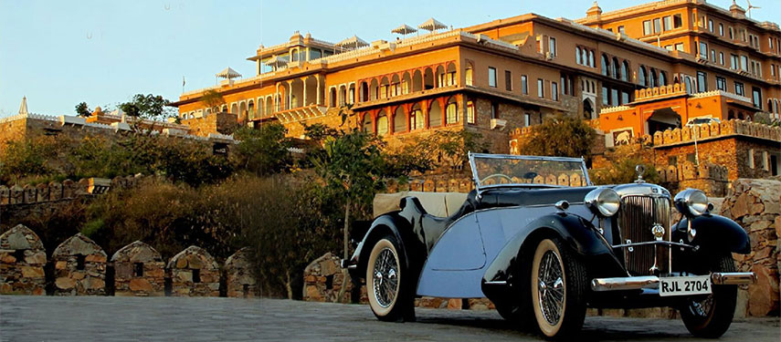 Take a zip around in one of the vintage cars at Fateh Garh Palace Hotel