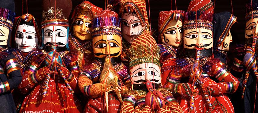 Hand-carved Indian puppets