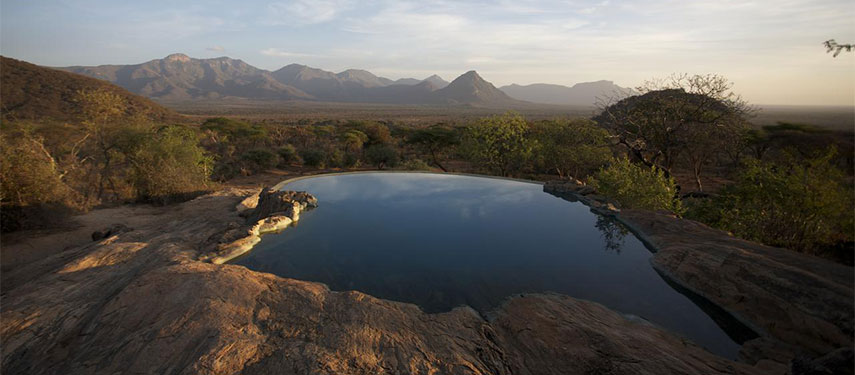 Overlook the savannah plains right from the pool at Sarara