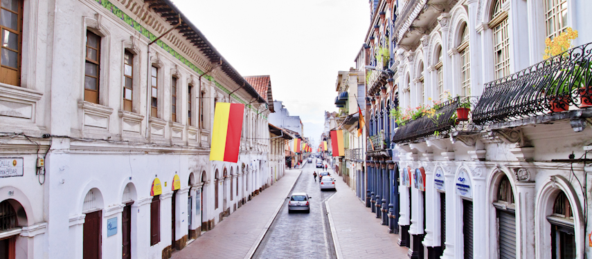 Commence your journey walking about the cobbled streets of Quito, Ecuador when staying at Casa Gangotena