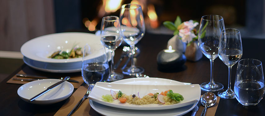 A gourmet plate of food at a hotel restaurant in Chile